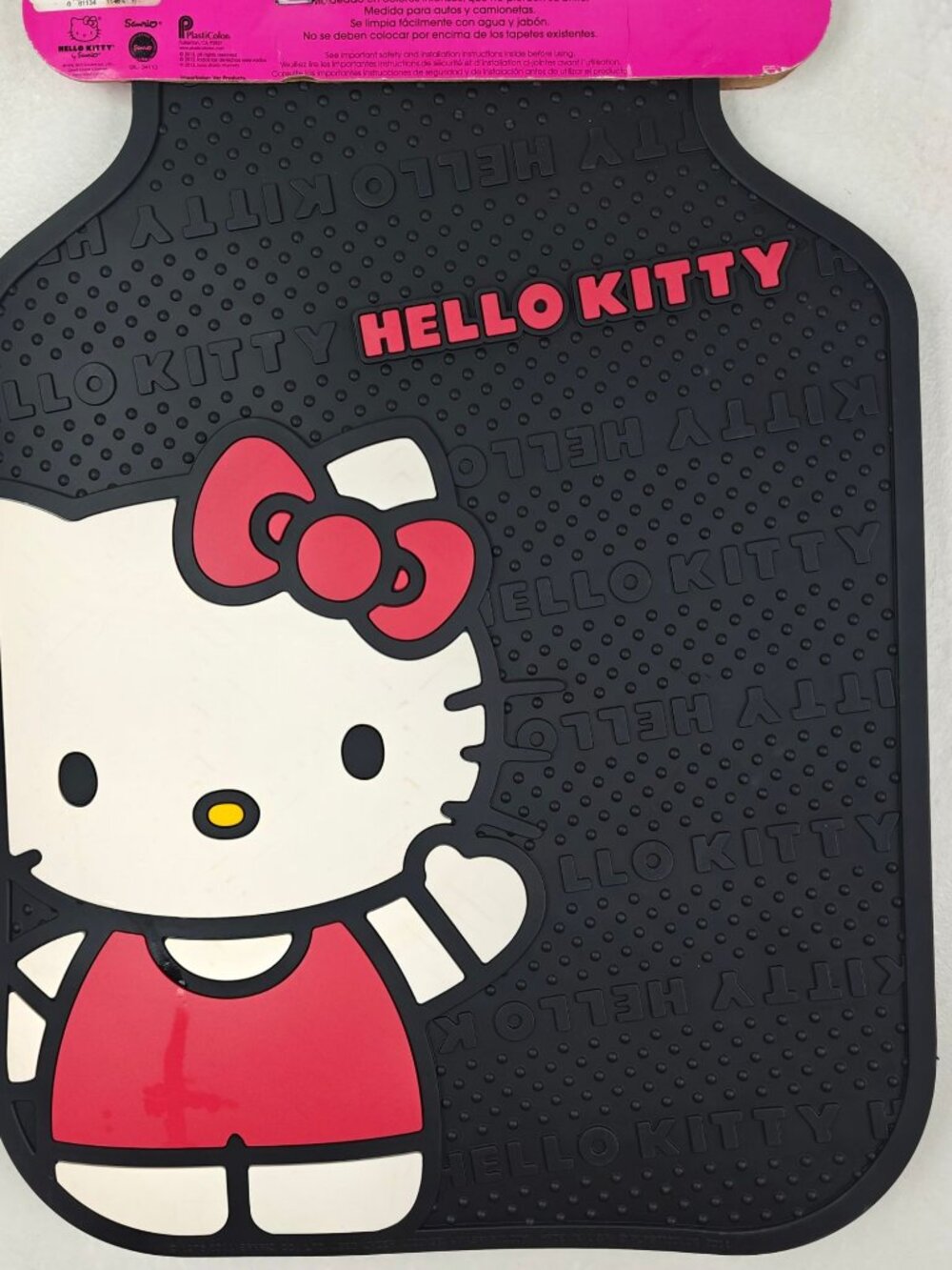 NEW Hello Kitty Rubber Auto Floor Mats Set 2 Front Sanrio 2011 All Weather - Picture 2 of 12